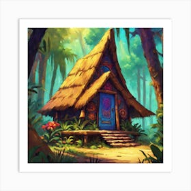 Hut In The Forest Art Print