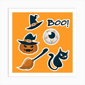 Halloween Stickers Art Print