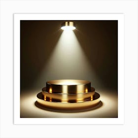 Golden Podium With Spotlight Art Print