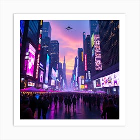 Times Square At Dusk Art Print