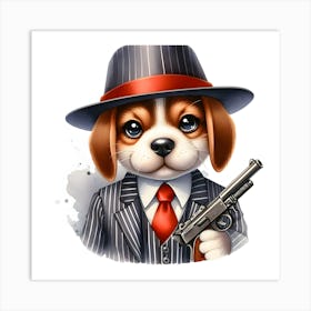 OGB~ Original Ganster Beagle In A Suit~Reimagined 1 Art Print