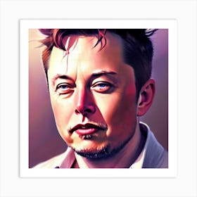 Elon Musk Hyper-Realistic Anime Portraits Art Print