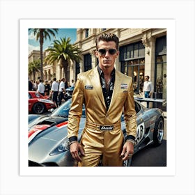 Fashion Photo Fusion Between The World Of High Speed Sport And High Fashion A Man Stands Out Wearing 1333780951 Art Print