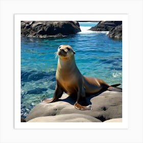 Galapagos Sea Lion Art Print