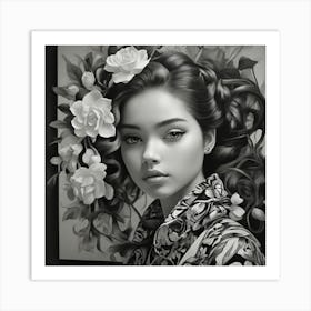 Black And White Portrait Art Print