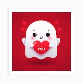 Valentine'S Day Ghost Art Print