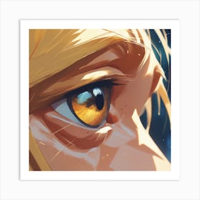 Close Up Of Horse Eye Golden Ratio Fake Detail Trending Pixiv Fanbox Acrylic Palette Knife Styl (3) Art Print