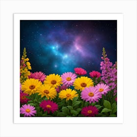 Flowers In The Sky Art Print