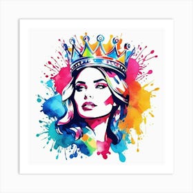 pop art watercolour flower girl 6 Art Print