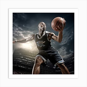 Basketball Player In Action Art Print