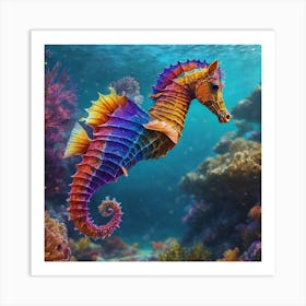 Sea Horse in the Ocean Art Print