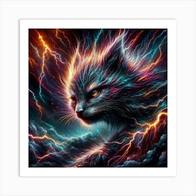 Lightning Cat 1 Art Print