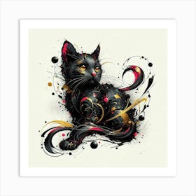 Black Cat Art Print