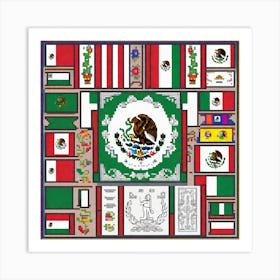 Mexican Flag 13 Art Print