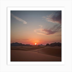 Sunset In The Desert 1 Art Print