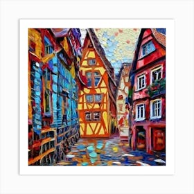 Colorful Houses In German Town Art Print