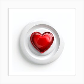 Red Heart Isolated On White Background Art Print