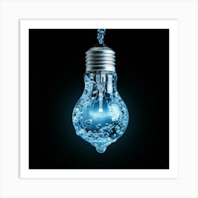 Light Bulb With Water Art Print