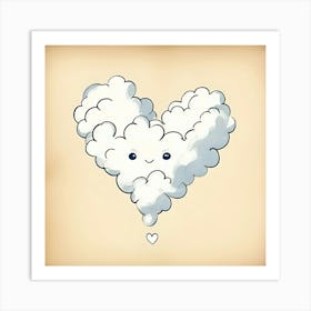 Heart Shaped Cloud Art Print