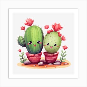 Cute Cactus Art Print