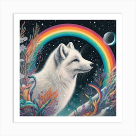 Fox In The Rainbow Art Print