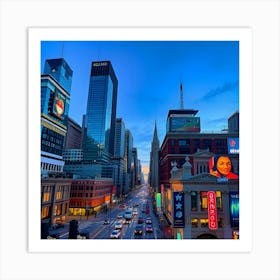 Toronto Skyline At Dusk Art Print