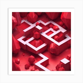 Red Labyrinth Art Print