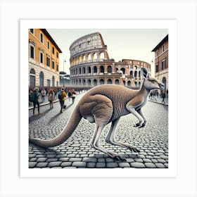 Kangaroo In Rome 2 Art Print