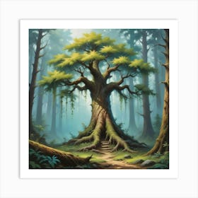 Fantasy Tree In The Forest Art Print Art Print