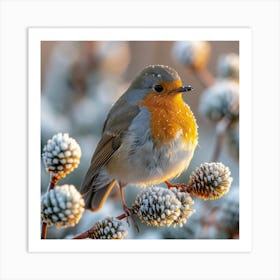 Robin In Winter Art Print