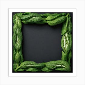 Green Leaf Frame Art Print