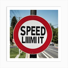 Speed Limit Sign 4 Art Print