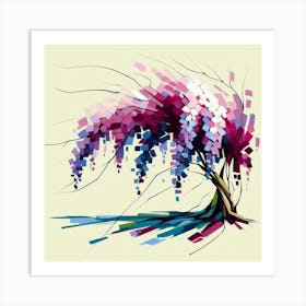 Abstract modernist Wisteria tree 3 Art Print