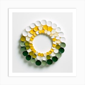 Yellow White Green Circle Art Art Print