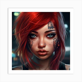 Tattooed Girl Art Print