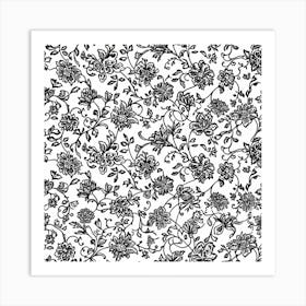 Fern Frost Bloom London Fabrics Floral Pattern 3 Art Print