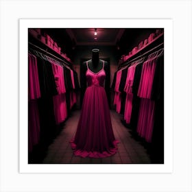 Pink Dress In A Closet Art Print