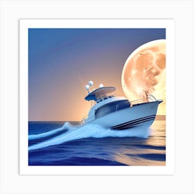 Moonlight Over The Ocean 5 Art Print