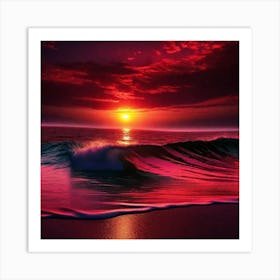 Sunset At The Beach 254 Art Print