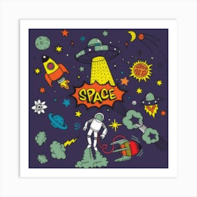 Space Doodles Art Print