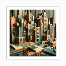 3d Cityscape 1 Art Print