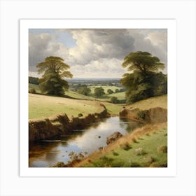 Stream In A Valley Art Print