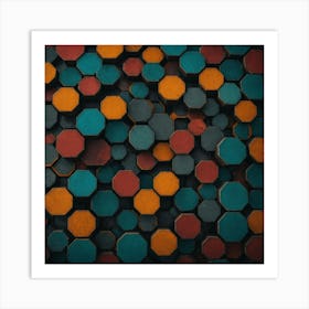 Abstract Background With Hexagons Art Print