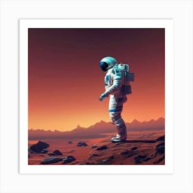 Astronaut On Mars Art Print