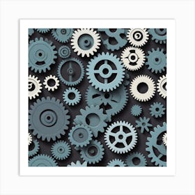 Cogs And Gears Background 1 Art Print