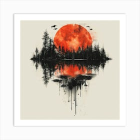 Red Moon Art Print