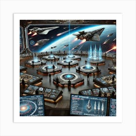 A Highly Detailed Futuristic Scene Showing The Fle Art Print