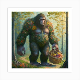 Bigfoot In The Forest 1 Art Print