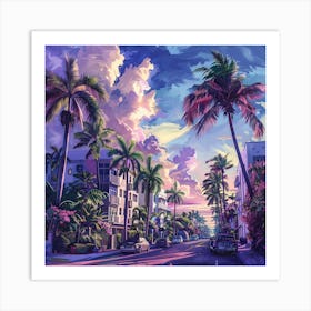 Sunset In Miami 3 Art Print