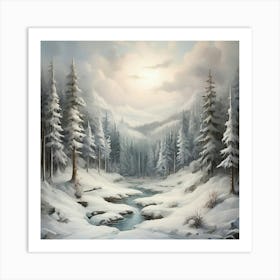 Winter Forest Art Print Art Print